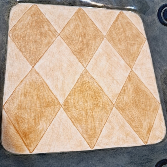 Vintage Deb Hrabik 2001‎ Ceramic Harley Quinn Pattern Serving Platter - Picture 2 of 8